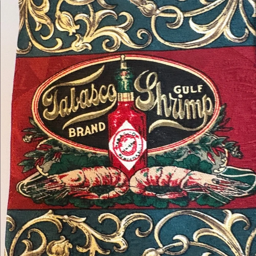 Tabasco Hot Sauce Gulf Shrimp Silk Necktie Tie